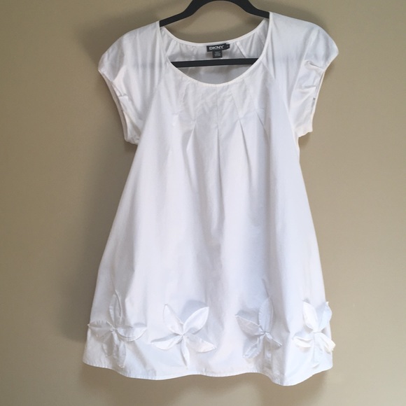 Dkny Tops - Vintage DKNY White cotton Trapeze Top Size 4